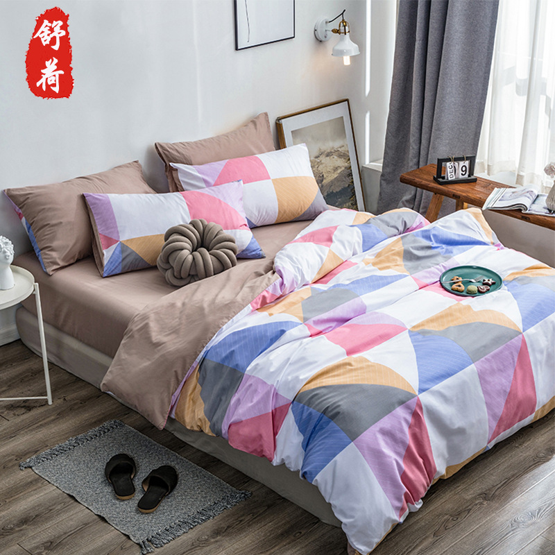 A厂家直销 纯棉四件套全棉学生成人床上用品加厚一件代发批发|ms