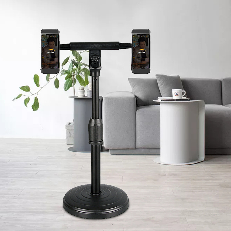 厂家直销手机桌面圆盘支架多机位可升降抖音拍摄录视频上网课追剧