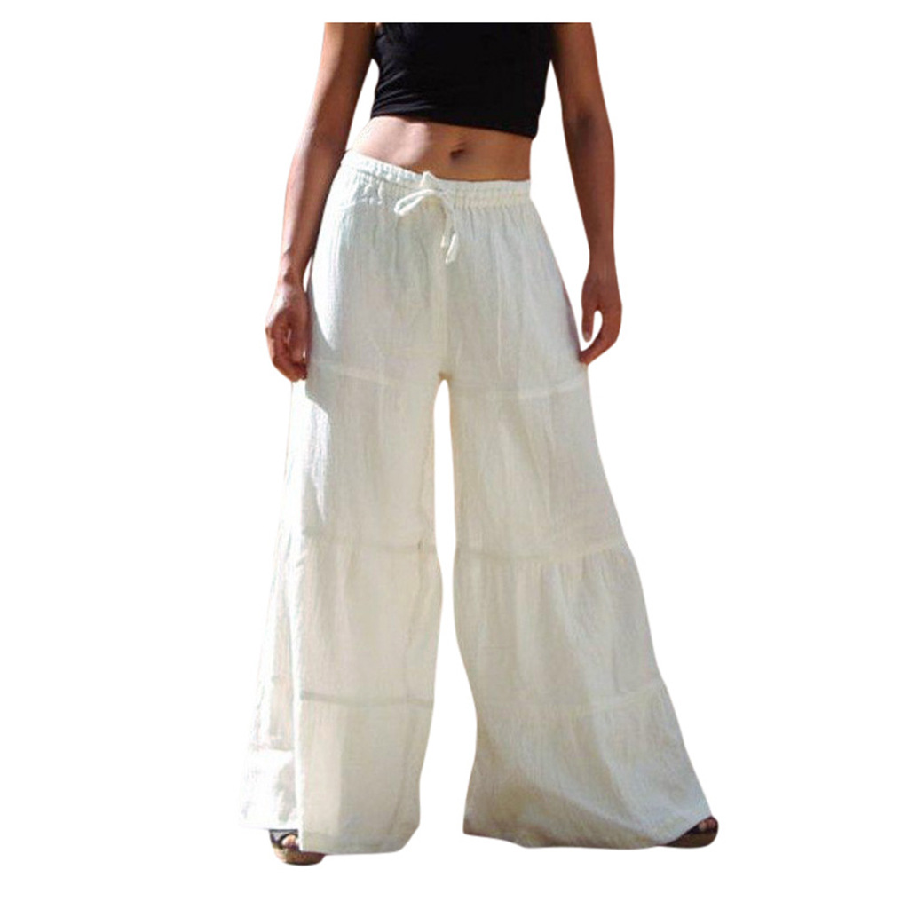 Women's Daily Simple Style Solid Color Full Length Washed Casual Pants Wide Leg Pants display picture 10