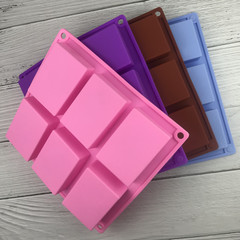 Baking mold food grade silicone 6-piece rectangular right-angle DIY soap mold cake mold jelly pudding mold