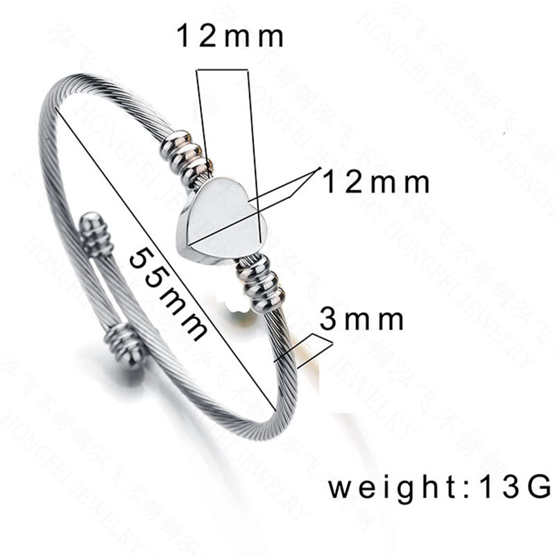 Europe Et En Amérique Croix Frontière Populaire Minorité Simple Brillant Amour Bracelet Titane Acier Peut Tailler Écriture Câble Fil Ouvert-terminé Bracelet display picture 1