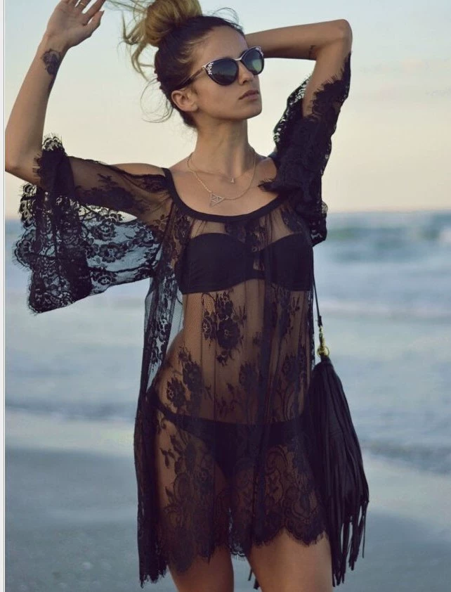 Lace beach sexy dress, 2021 collection, European style, lifting effect