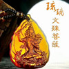 Manufacturer's spot crystal craft jewelry imitation jade guardian necklace Liuli wenshu bodhisattva color crystal gift