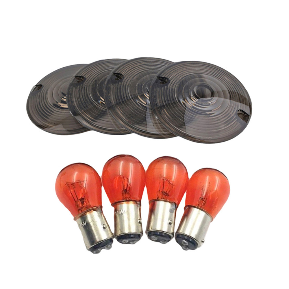 Motorcycle Modification Accessories For Harley Turn Signal Lamp Shade Bulb Set Smoky Cover
