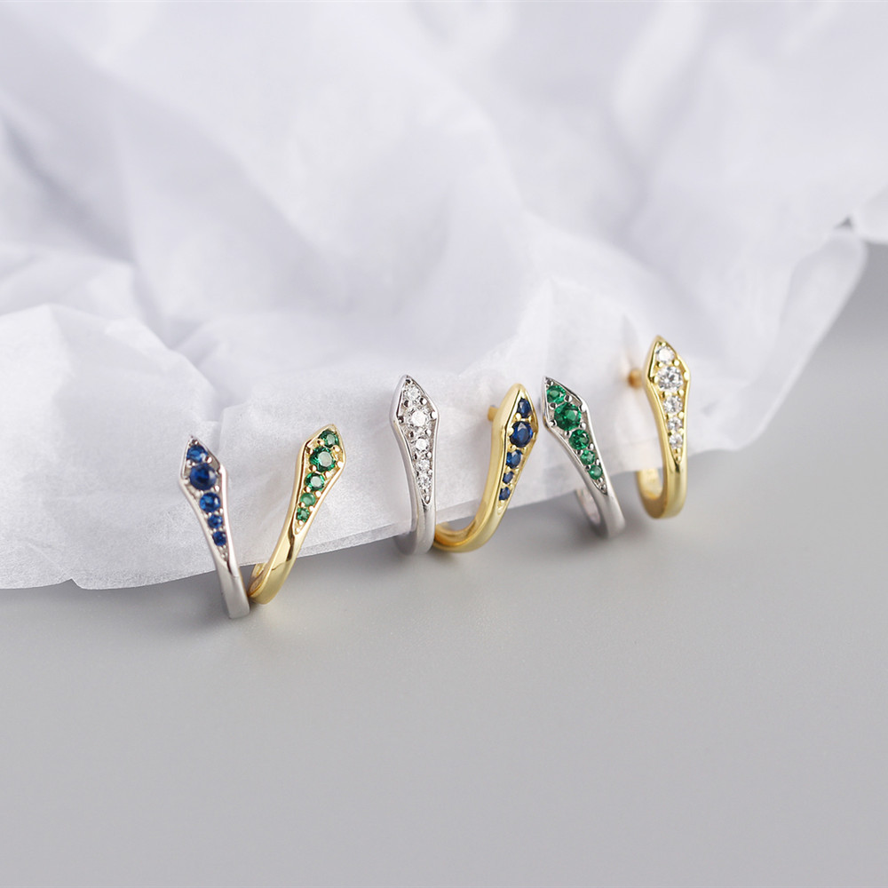 Earrings Classification S925 Sterling Silver U-shaped Color Zirconium Earrings Wholesale Nihaojewelry