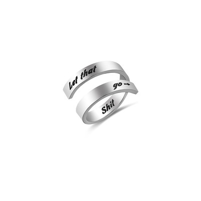 Selling New products Stainless steel Written words Ring Lettering Titanium steel ring Amazon explosion models double-deck Titanium steel ring