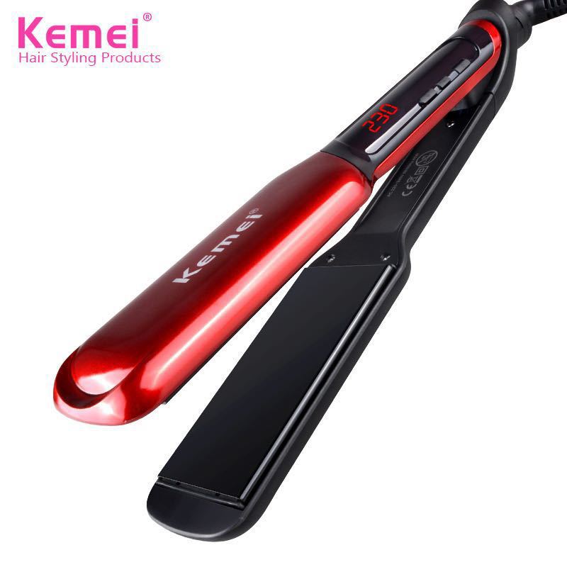 New KM-9620 comei temperature control hair straightener ion ironing does not hurt hair straightening plate LCD display hair straightener