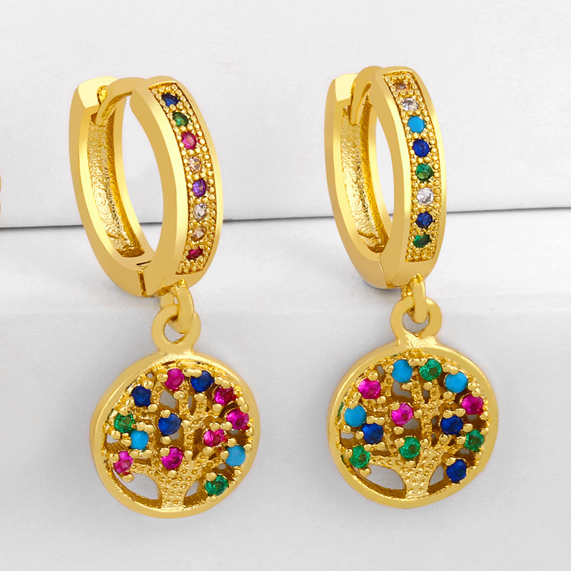 Croix-transfrontalier Européen Et Américain Ins Yeux Boucles D'oreilles Gouttes Pour Les Oreilles Femelle Fraîche Originale Couleur Zircon Clip Oreille Clous D'oreille En Gros Ert02 display picture 4