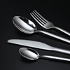 Creative square handle stainless steel tableware set Hotel Western dining buffalo knife and fork spoon Korean long -handed ice spoon coffee spoon