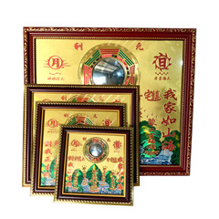 Factory Wholesale Mountain and Sea Town Pendant Shelf Decor Bagua Mountain and Sea Town Convex Mirror Craft