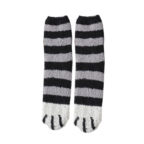Autumn/Winter New Arrival Plush Socks, Coral Fleece Socks, Thick Warm Floor Socks, Home Cat Paw Print Sleep Socks