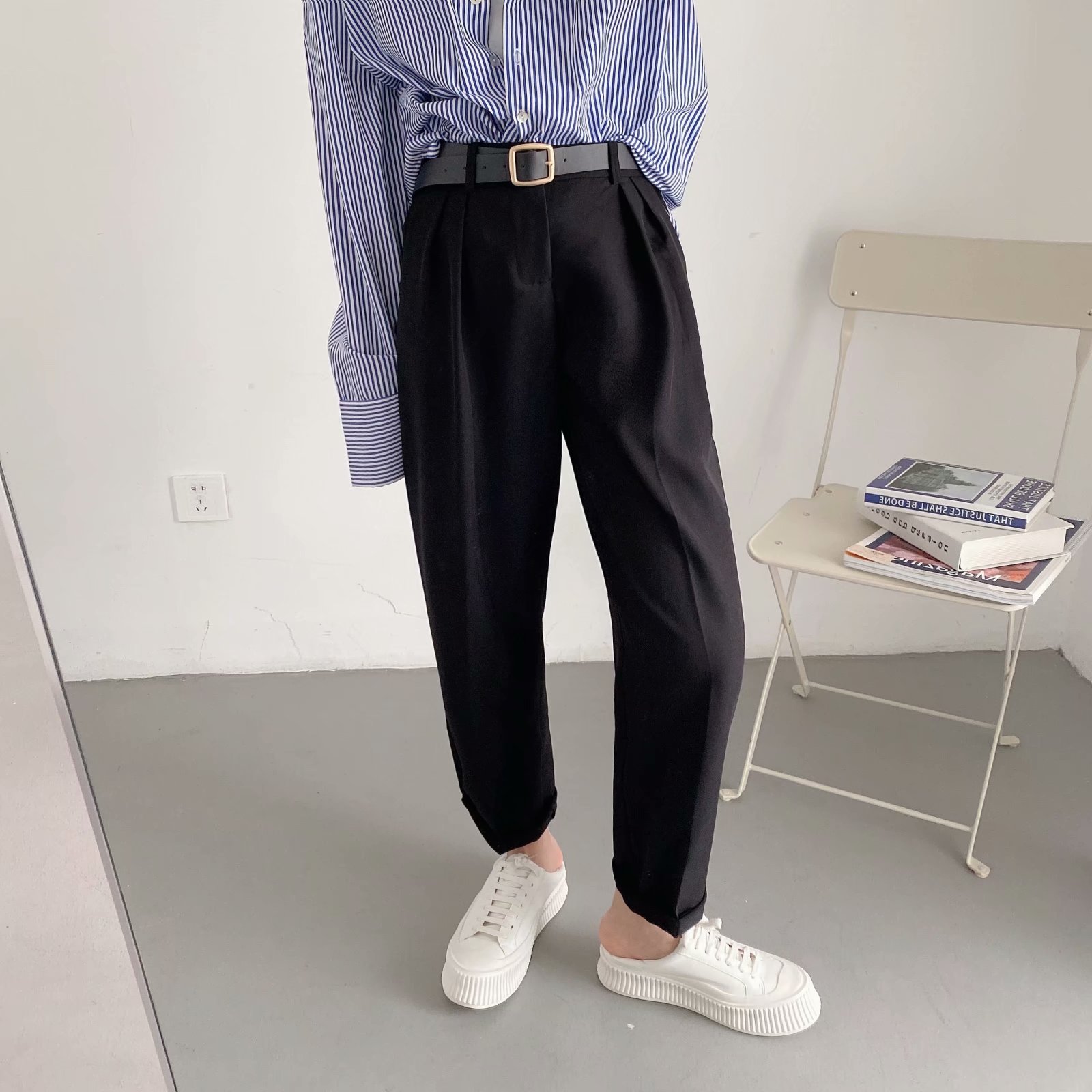  OL black  casual pants  NSAM4745