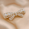Hairgrip from pearl with bow, hairpin, brand South Korean goods, Korean style, internet celebrity
