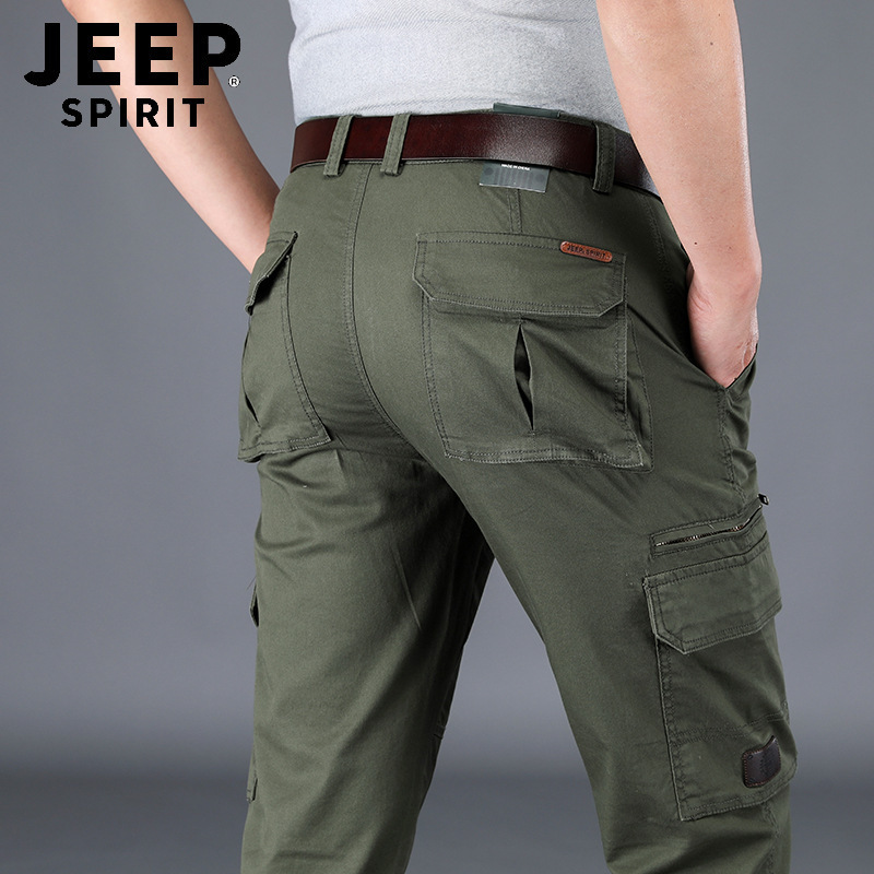 JEEP SPIRIT multi-bag casual men's pants outdoor men's casual pants loose size straight a generation of hair