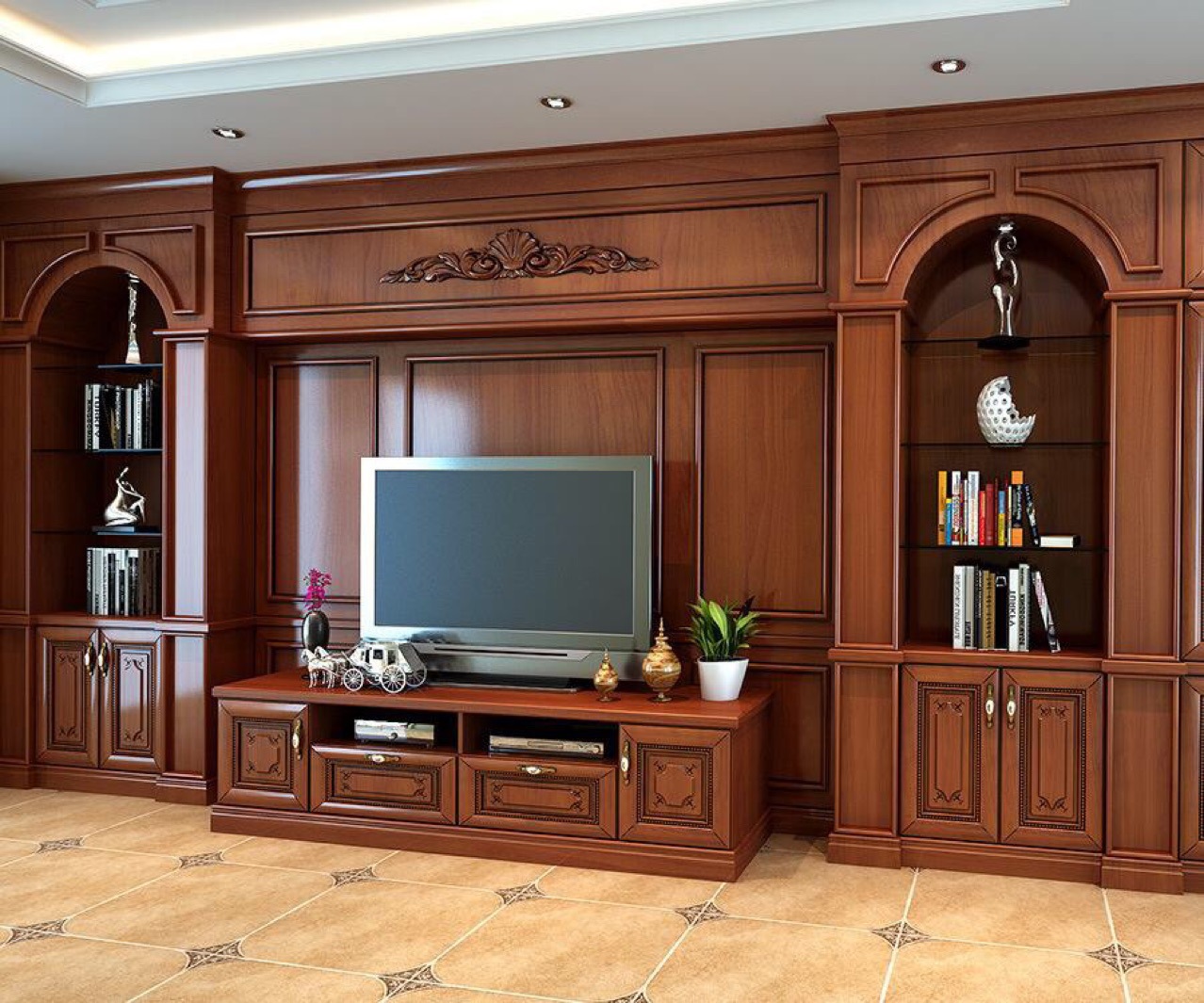 客餐廳純實木電視櫃酒櫃定做進口原木北美橡木開放漆櫥衣櫃門定制