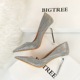 1829-9 European and American fashion sexy nightclub show thin thin thin heel super high heel shallow mouth pointed sparkle Sequin cloth single shoes