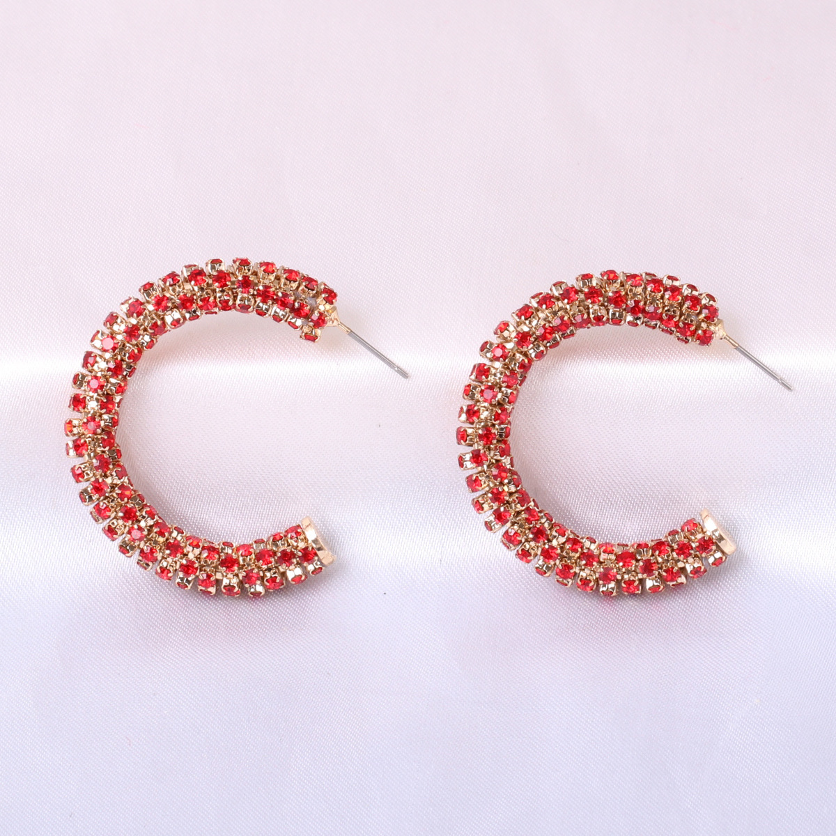 Fashion C Shape Diamond Alloy Earrings Ear Studs display picture 10