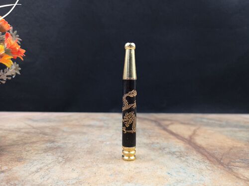 Black Rosewood Carved Dragon Filtration Cigarette Holder, Solid Wood Cigarette Holder, Redwood Aged Tobacco Cigarette Accessories, Exhibition Supply Wholesale