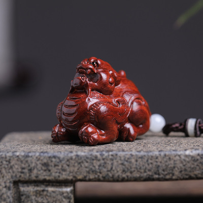 精品非洲小叶紫檀貔貅挂件饰品 盘玩手把件招财貔貅|ru