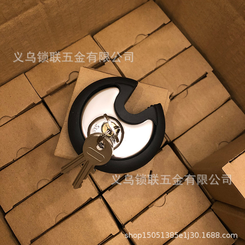 现货70mm 圆饼锁带保护套 不锈钢 元宝 圆盘 月牙锁 disc paldock阿里巴巴