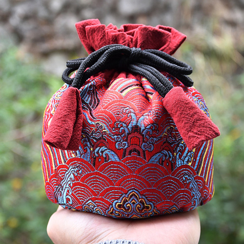 Tea set drawstring bag, tea can storage cloth bag, quick cup storage bag, Dajian lamp drawstring bag with logo