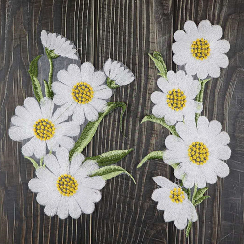 Clothing accessories lace super hot embroidery daisy diy white chrysanthemum cloth patch denim patch flower clothes ingredients
