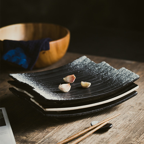 Japanese ceramic tableware set retro plates creative irregular plates sushi shop hotel restaurant special-shaped plates