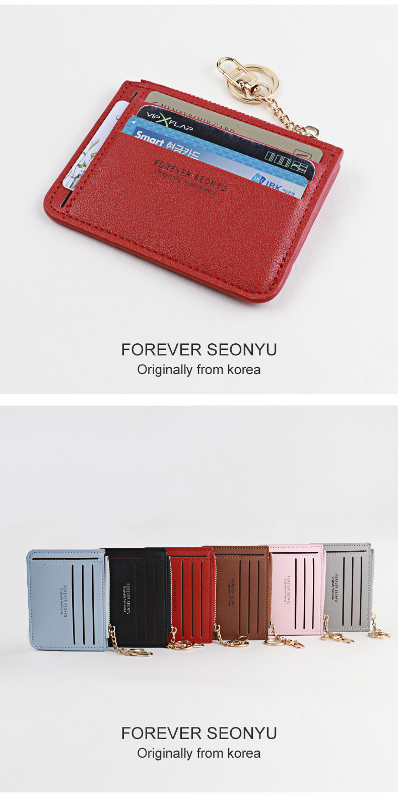 Seonyu Korean Style Multi-functional New Zipper Coin Purse Fashion Mini Card Holder Girls' Wallet Foreign Trade In Stock display picture 13