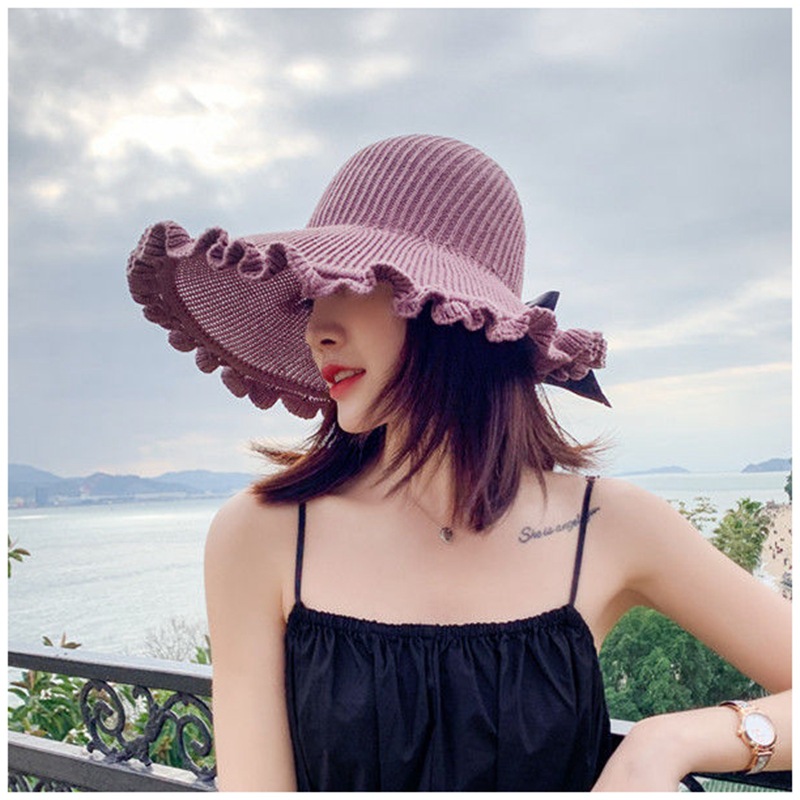 帽子女夏季遮阳帽可折叠防晒帽大檐百搭女士帽子夏季防晒|ru