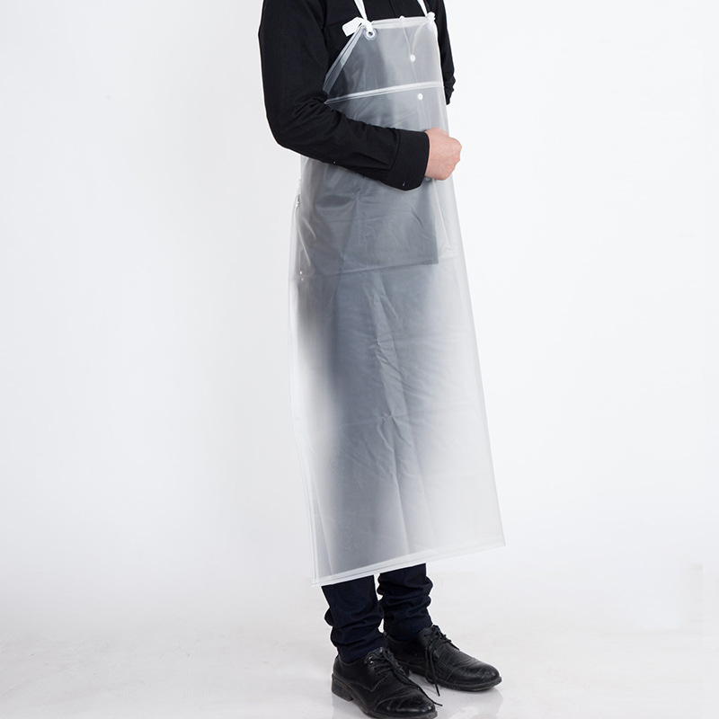 Waterproof apron transparent white PVC adult thickened waterproof oil-proof anti-stain kitchen restaurant factory protective waist apron
