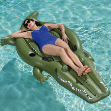 现货Bestway-41096超大号鳄鱼成人游泳圈 儿童双人坐骑 加厚浮排