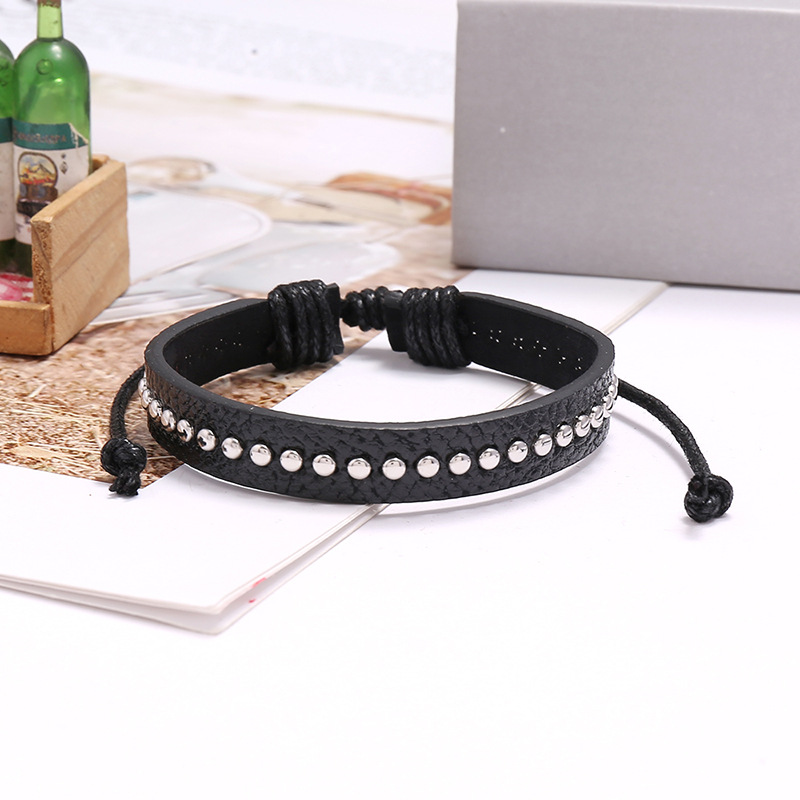 hot selling jewelry simple woven leather bracelet punk PU bracelet jewelry wholesale nihaojewelry