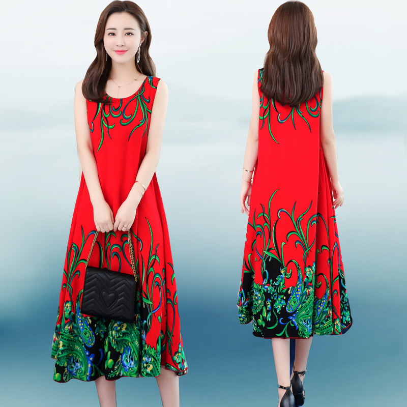 Summer Bohemian Long Printed Asian Beach Dress