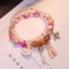 Cute crystal bracelet, strawberry, beaded bracelet, bead bracelet for elementary school students, Korean style, cat, flowered