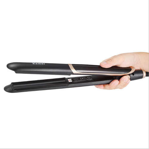 Factory direct sales Kemei KM-2219 infrared splint ion hair straightener DIY curly hair straightener hot sale