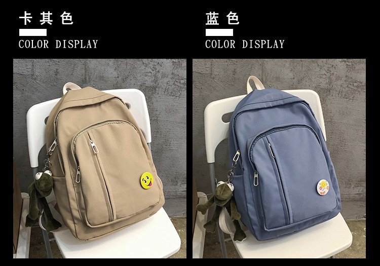 Schoolbag New Korean Fashion Campus Large Capacity Solid Color Backpack Simple Backpack Wholesale Nihaojewelry display picture 32