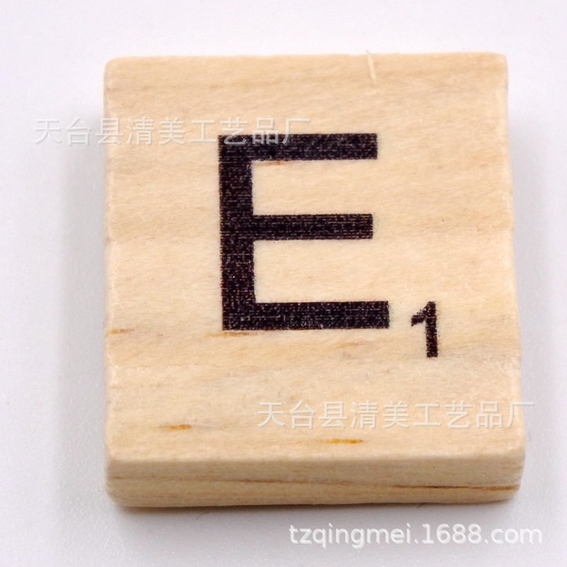 Cubo de pino 26 letras en inglés madera natural letras en inglés unidad 26 letras piezas de madera letras en inglés