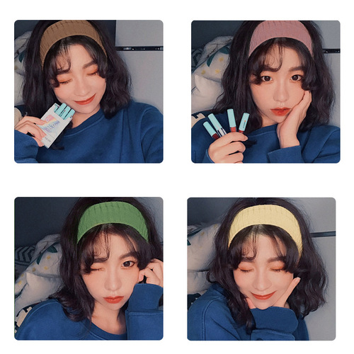 Oscar Nia's style sports headband for women, versatile and sweat-absorbent, suitable for running and outdoor use, knitting face wash headband with tassel