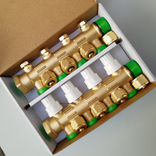 厂家供应水地暖分集水器锻压一体智能型分水器黄铜温控分水器
