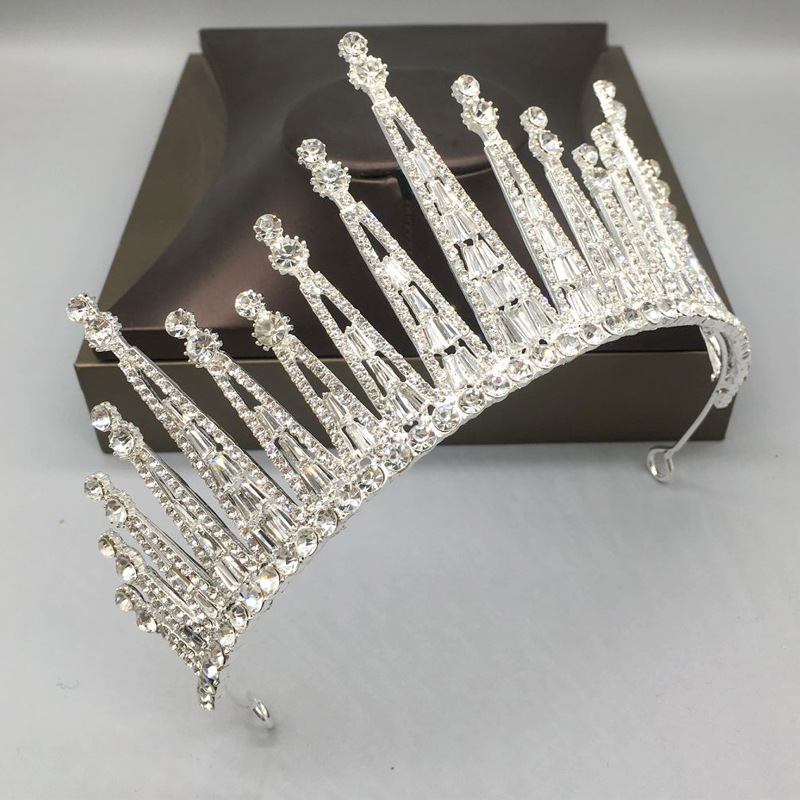 254g Weight Crown Hair Accessories Type 1 Piece Quantity Wedding, Engagement Occasion Alloy Material Crown Pattern All Seasons Season Women's Gender Plating Design Elegant, Modern Style Style Elegant Modern Style Women's Crown Alloy Plating Crown 8