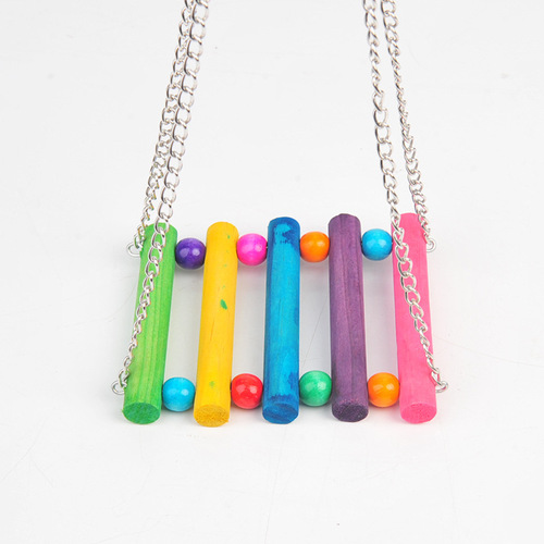 Parrot Toy Swing Hanging Cage Wooden Suspension Bridge Bird Stand Xuanfeng Tiger Skin Bird Supplies