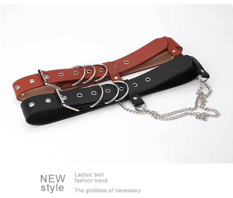 Streetwear Square Iron Unisex Leather Belts display picture 9