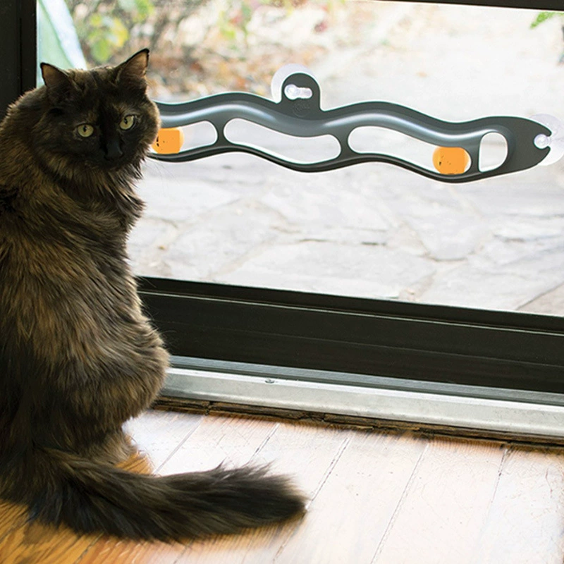 Интерактивная присоска подоконник кошка трек мяч игрушка присоска трек мяч кошка игрушка
