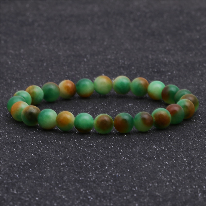 Fashion 8mm Beaded Natural Stone Bracelet Color Mixed Color Elastic String Beaded Bracelet display picture 13