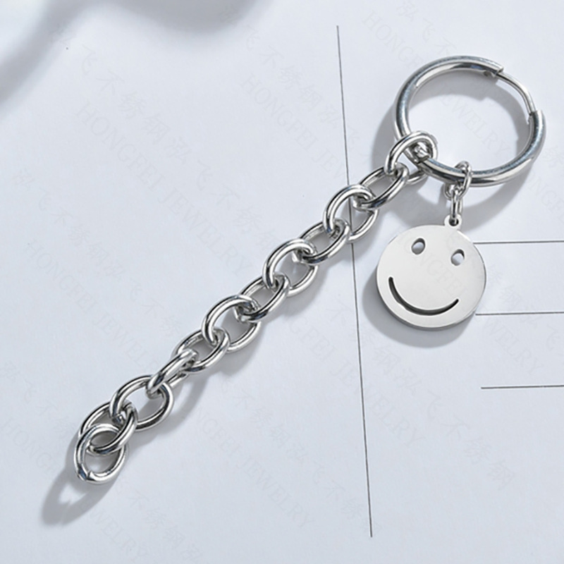 Smiley Face Long Chain Titanium Steel Earrings  Wholesale Nihaojewelry display picture 5