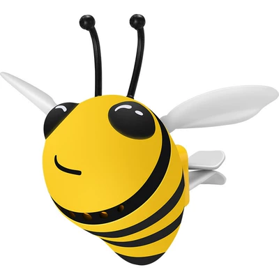 Car Cartoon Perfume Little Bee Fragrance Light Scent Air Vent Perfume Car Air Conditioning Aroma Diffuser Decoration (Perfplant seat) - yellow