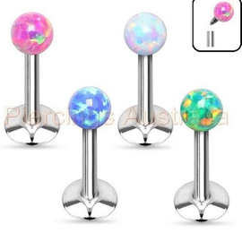 opal真澳宝石球欧泊内螺纹澳宝球眉环唇钉穿刺饰品配件现货1.2*3