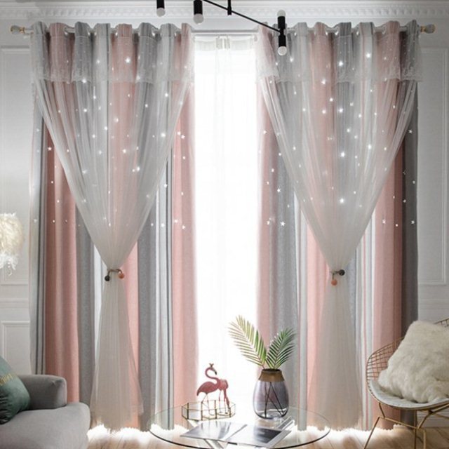 Hollow Star Curtain Bay Window Sill Small Window Partition Thickened Rental House New Fresh Window Door Curtain Hollow Star Curtain Bay Window Sill Small Window Partition Thickened Rental House New Fresh Window Door Curtain
