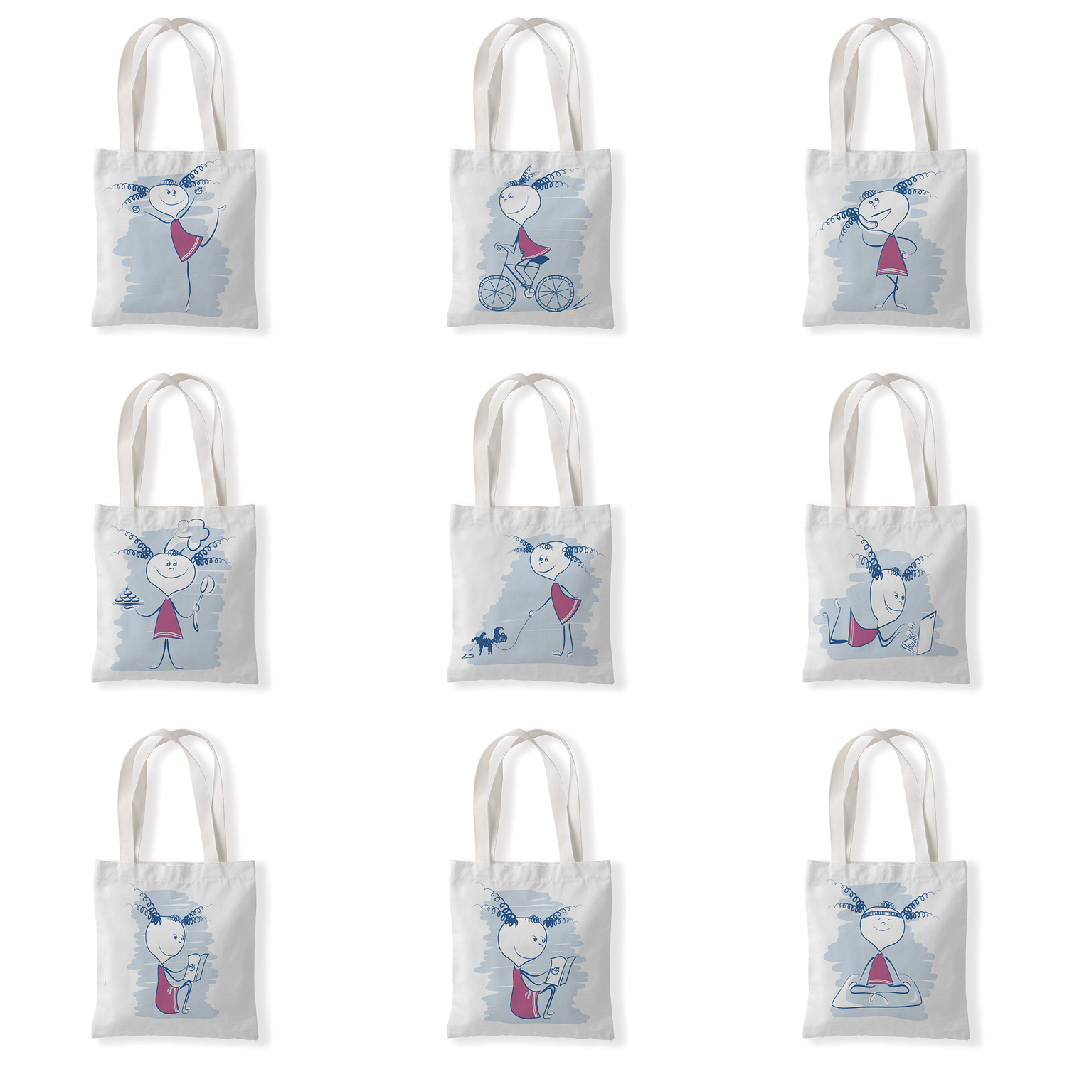 可爱女孩生活帆布袋百搭包单肩袋学生休闲零钱袋手拎包环保购物袋