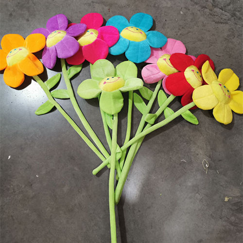 Cartoon Smiling Sunflower Flower Doll Simulation Sunflower Children's Plush Toy Wedding Event Gift Wholesale